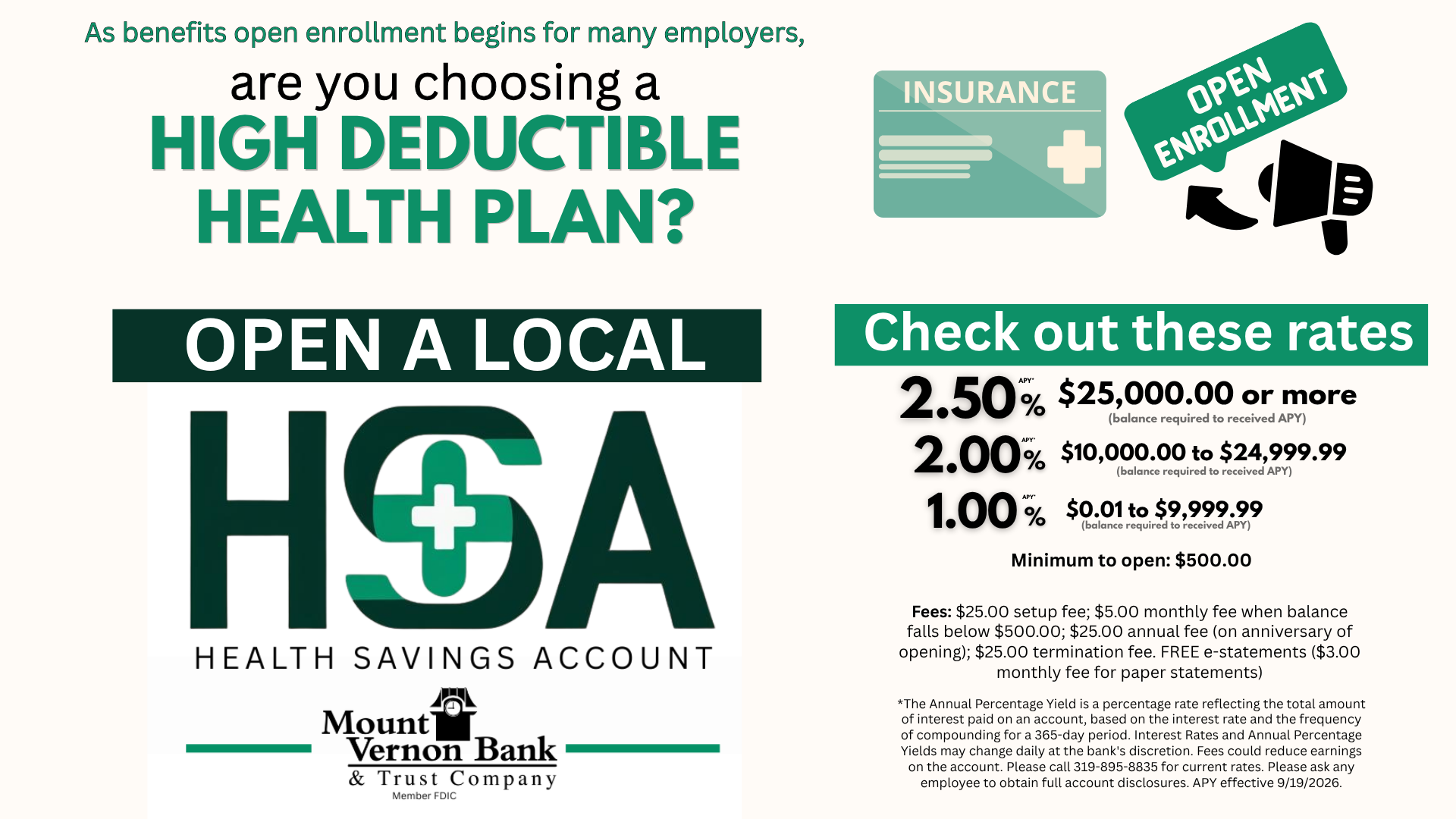 OPEN AND HSA ACCOUNT